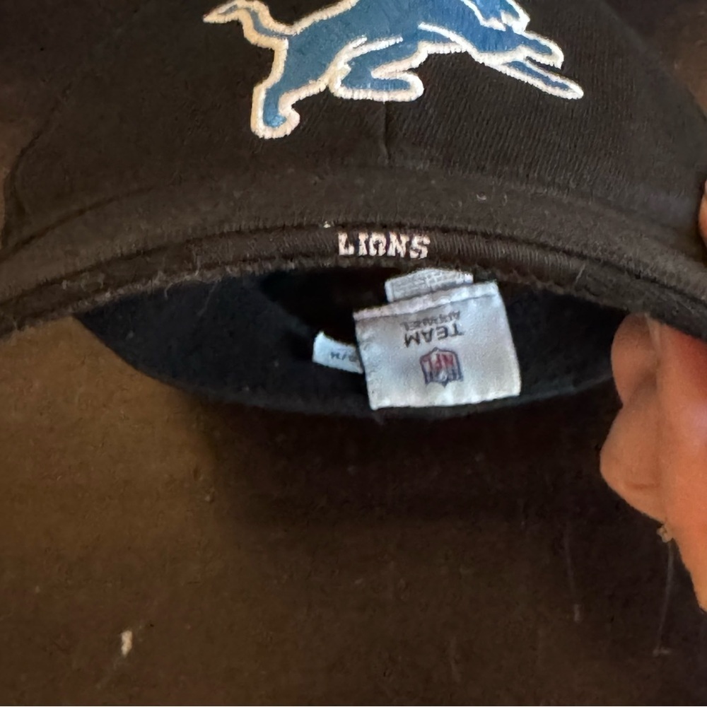 NFL Detroit Lions Black Hat with Blue and White Logo
